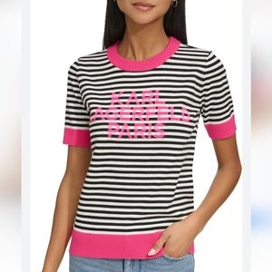 KARL LAGERFELD Soft Short Sleeve Trendy Sweater